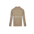 Pullover da donna con collo a lupetto elasticizzato a coste lavorato a maglia